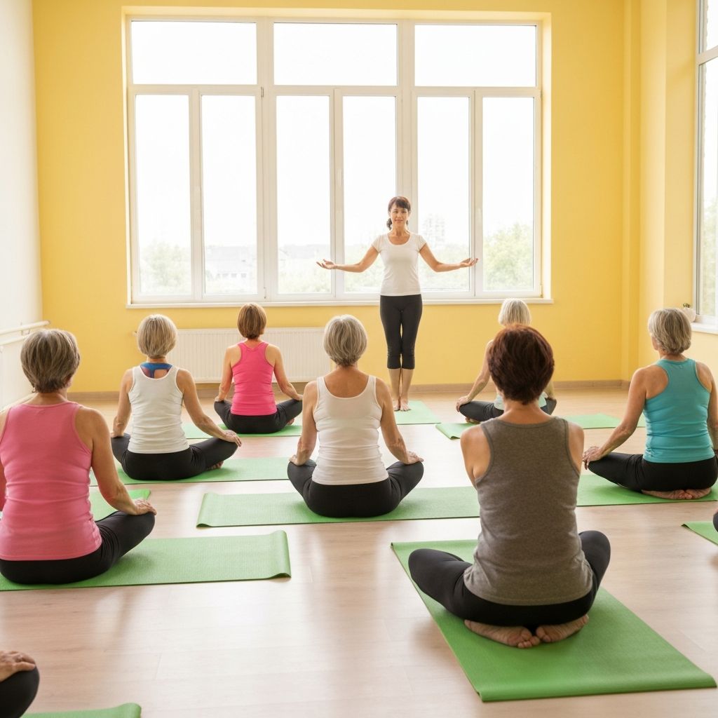 Group yoga session